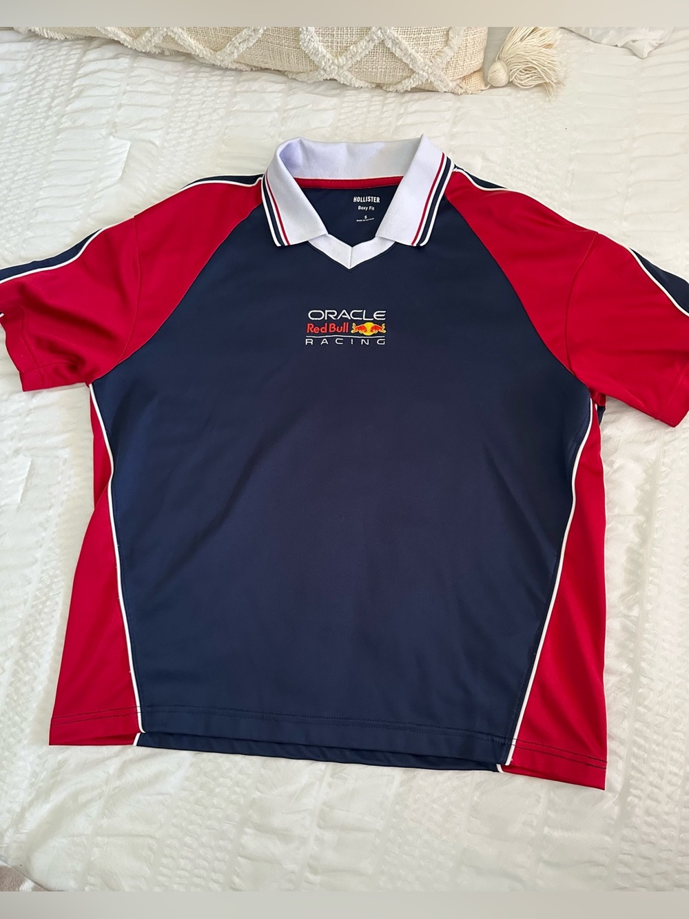 Hollister Navy and Red Oracle Red Bull Racing Polo Small